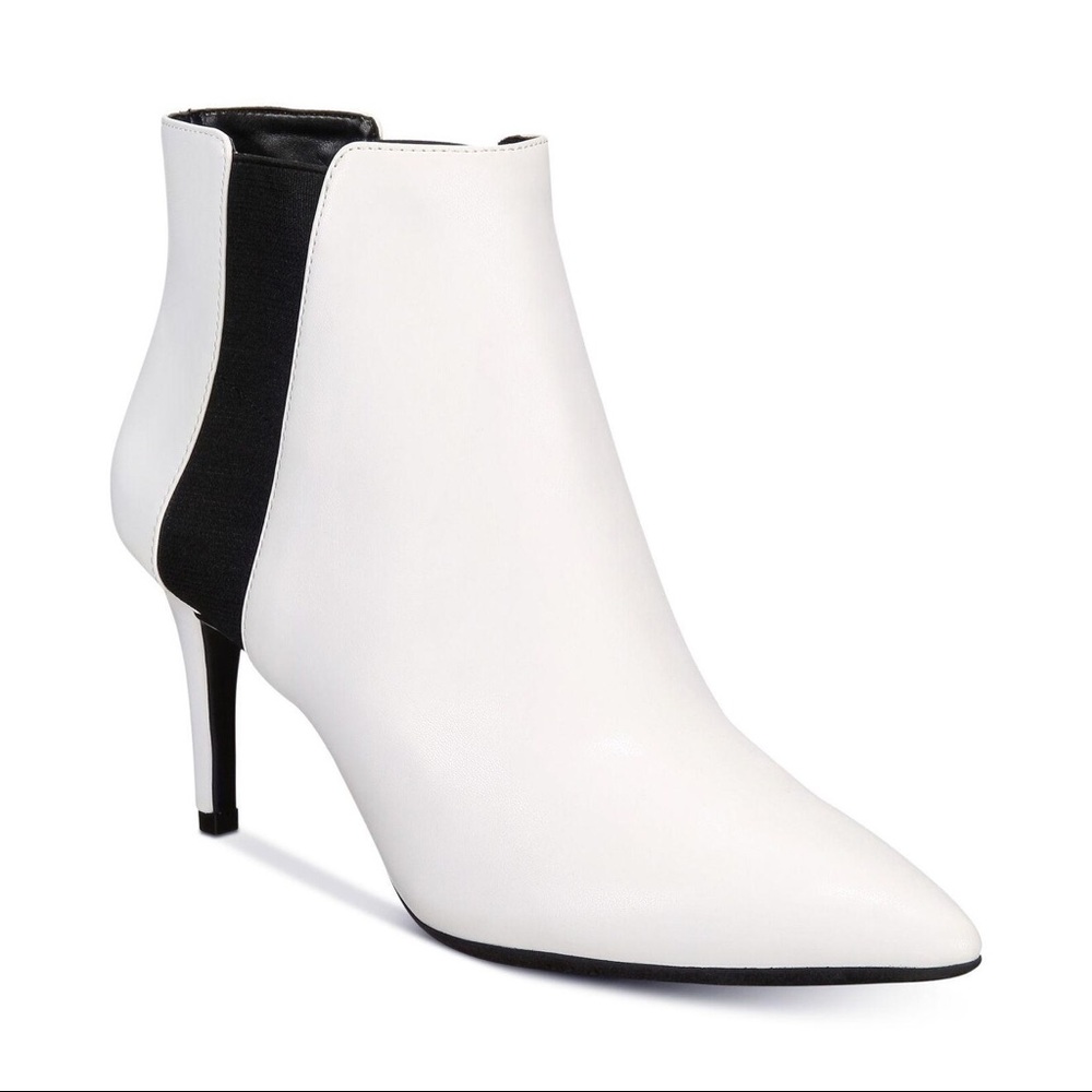 INC International Concepts White and Black Ankle Boots
